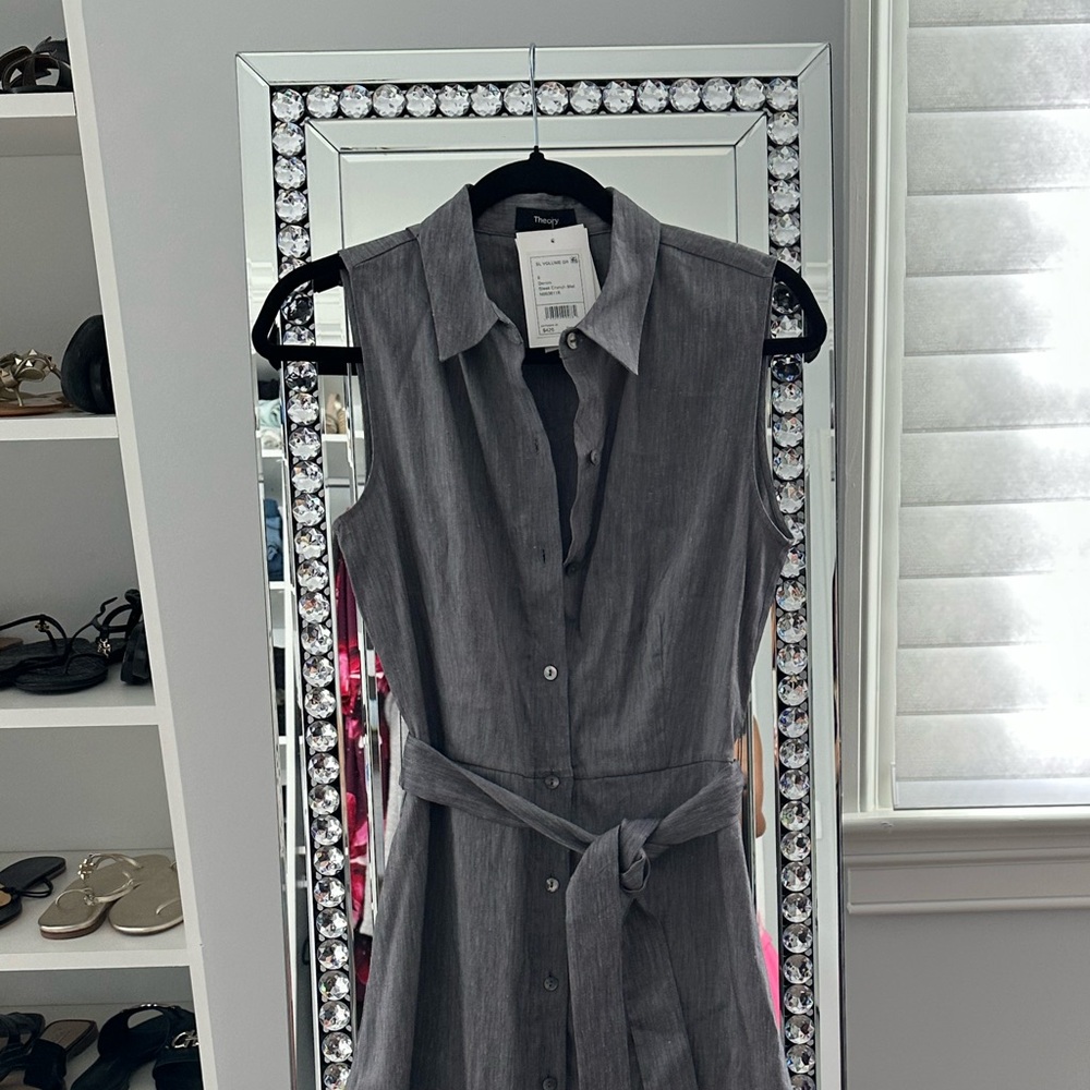 COPY - Gray Sleeveless Shirt Dress